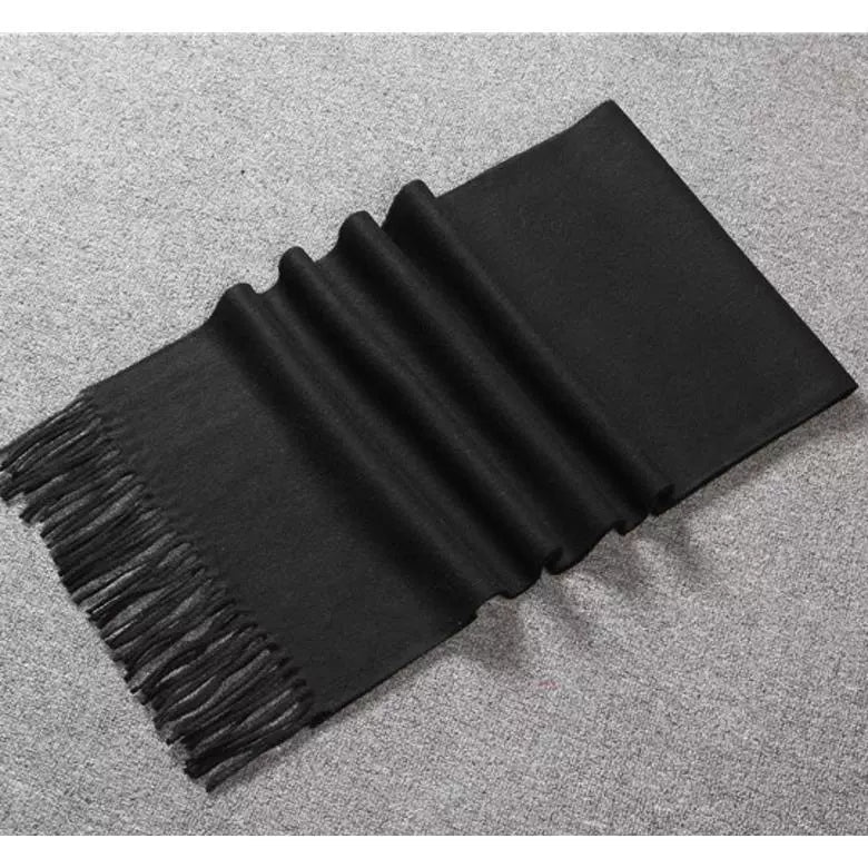 Cachecol Pashmina Masculino 250g Liso com Franjas