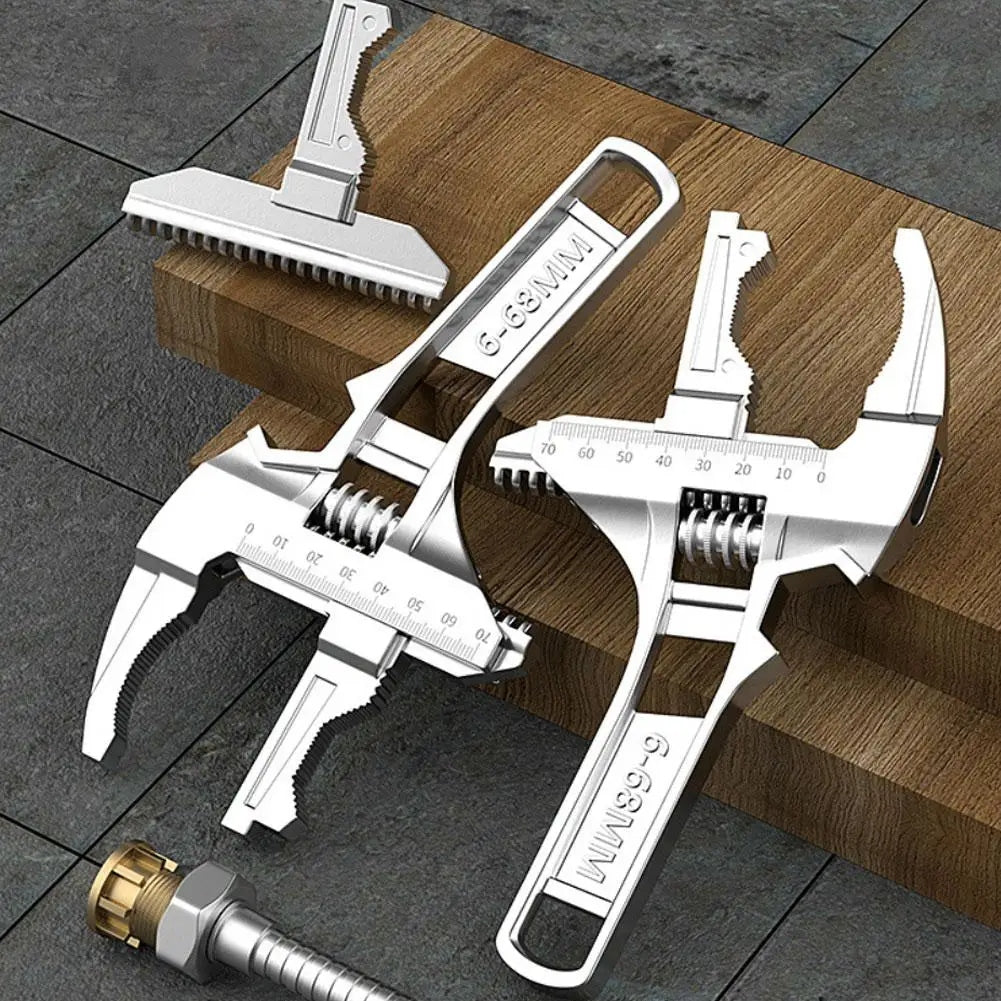 Chave Ajustável Universal de Grande Abertura 6–68mm – Multiuso para Reparos Domésticos e Tubos