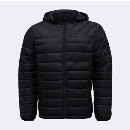 Jaqueta Masculina Puffer Impermeável Capuz Removível