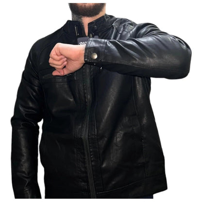 Jaqueta de Couro Masculina Forrada para Inverno