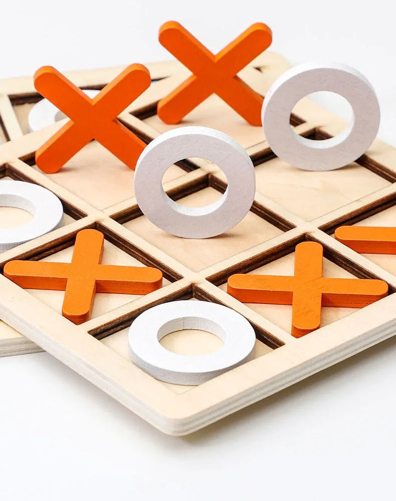 Jogo da Velha Montessori em Madeira – Brinquedo Educativo de Raciocínio para Crianças – Compre 2 Leve 3