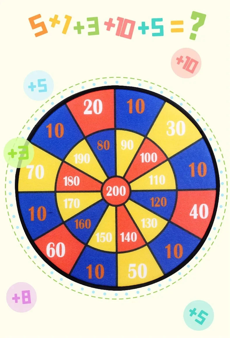Jogo de Dardos Infantil com Bolas Adesivas – Painel Educativo de Velcro em Formato de Animais