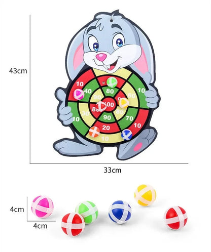 Jogo de Dardos Infantil com Bolas Adesivas – Painel Educativo de Velcro em Formato de Animais