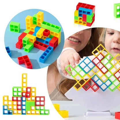 Jogo de Equilíbrio Educativo com Blocos de Empilhamento – Brinquedo Divertido para Crianças e Família