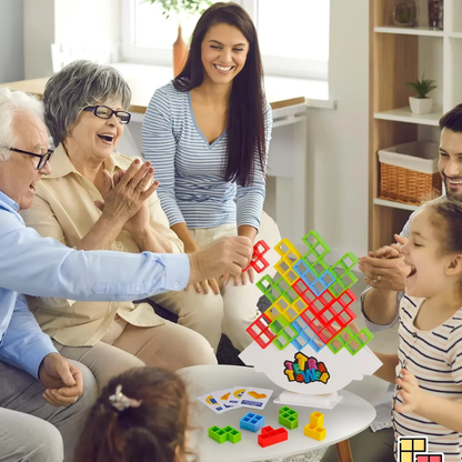 Jogo de Equilíbrio Educativo com Blocos de Empilhamento – Brinquedo Divertido para Crianças e Família