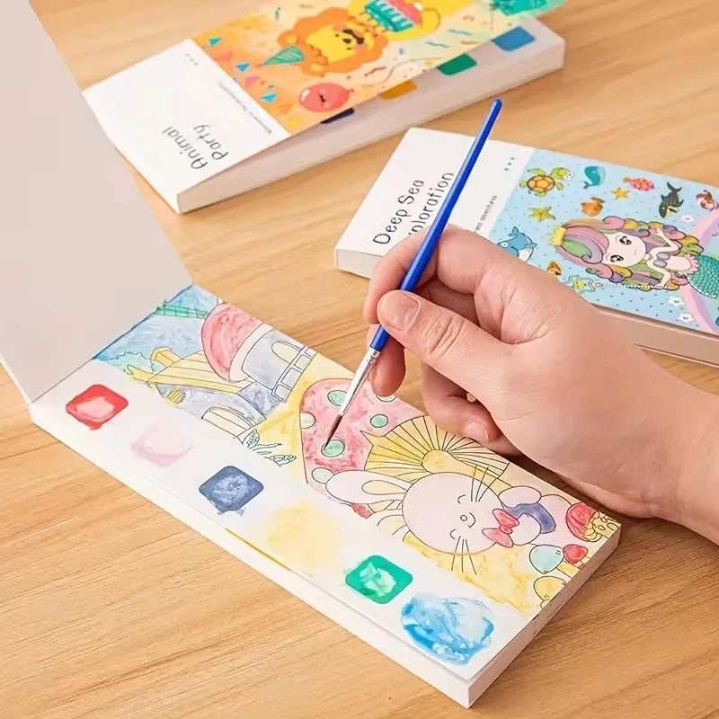 Livro de Colorir Infantil com Aquarela – 12 Páginas Educativas para Pintura e Diversão - Compre 1 Leve 2