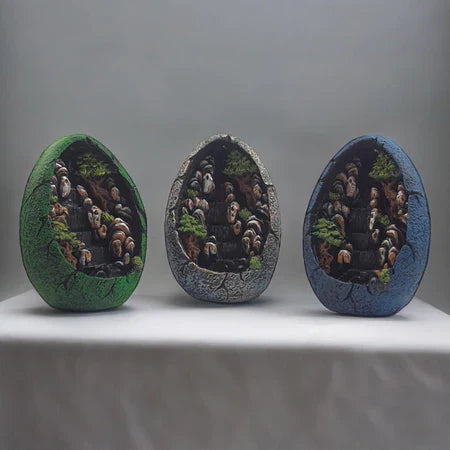 Incenso Cachoeira De Fumaça Em Resina Decorado + 2 Caixas de Incenso